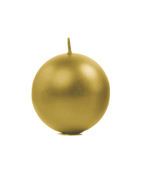 Candle Sphere, metallic, gold, 8cm (1 pkt / 6 pc.)