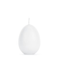 Egg candle, white, 10 cm