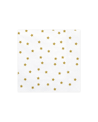 Napkins Stars, gold, 33x33cm (1 pkt / 20 pc.)