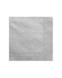 Napkins, 3 layers, silver metallic, 40x40cm (1 pkt / 20 pc.)