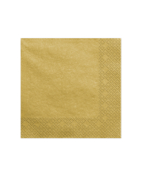 Napkins, 3 layers, gold metallic, 40x40cm (1 pkt / 20 pc.)