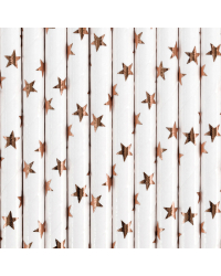 Paper Straws, light rose gold, 19.5cm (1 pkt / 10 pc.)