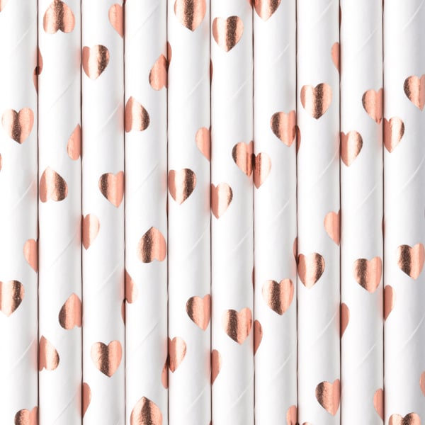 Paper Straws, light rose gold, 19.5cm (1 pkt / 10 pc.)