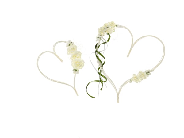 Rattan hearts with posies, cream (1 pkt / 2 pc.)