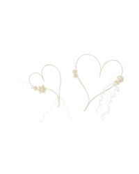 Rattan hearts with posies, cream (1 pkt / 2 pc.)