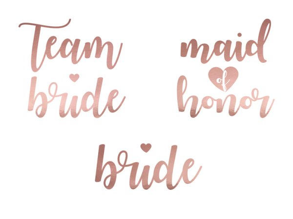 Temporary tattoos Bachelorette party, rose gold (1 pkt / 13 pc.)