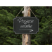 Hanging chalkboard sign, black