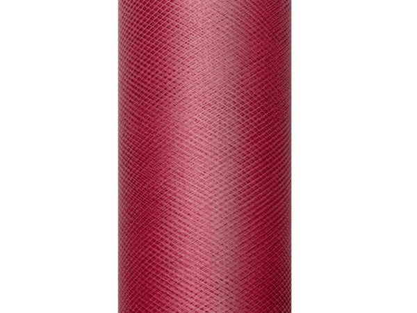 Tulle Plain, deep red, 0.3 x 9m