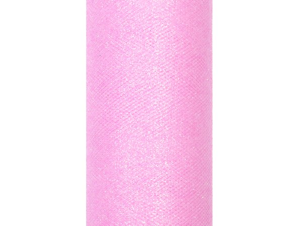 Tulle Glittery, light pink, 0.15 x 9m (1 pc. / 9 lm)