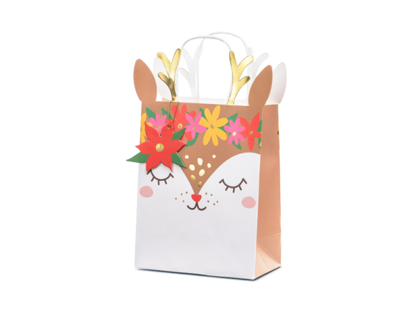 Gift bag Deer, mix, 20.5x30x10.5cm