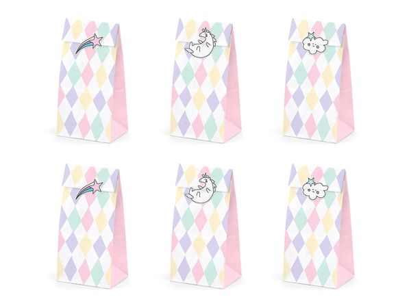 Treat bags Unicorn (1 pkt / 6 pc.)