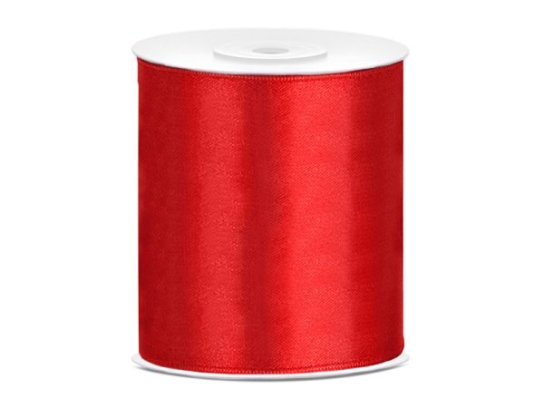 Satin Ribbon, red, 100mm/25m