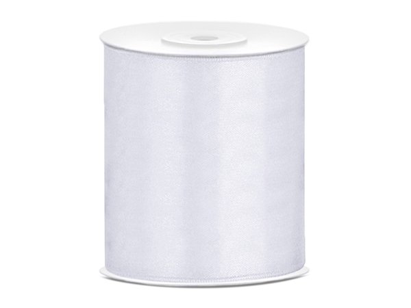 Satin Ribbon, white, 100mm/25m (1 pc. / 25 lm)