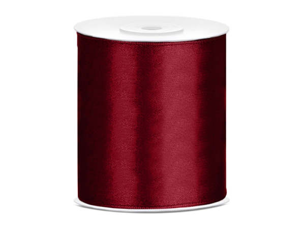 Satin Ribbon, deep red, 100mm/25m