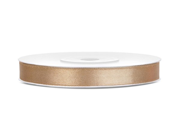 Satin Ribbon, light gold, 6mm/25m (1 pc. / 25 lm)