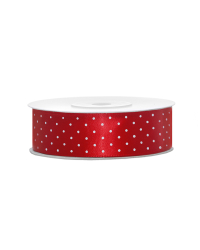 Satin ribbon, red, 25mm/25m (1 pc. / 25 lm)