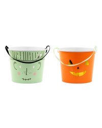 Treat buckets Halloween, 13.5 cm, mix (1 pkt / 2 pc.)