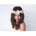 Flower crown, white, 17cm