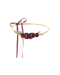 Flower crown, deep red, 18cm