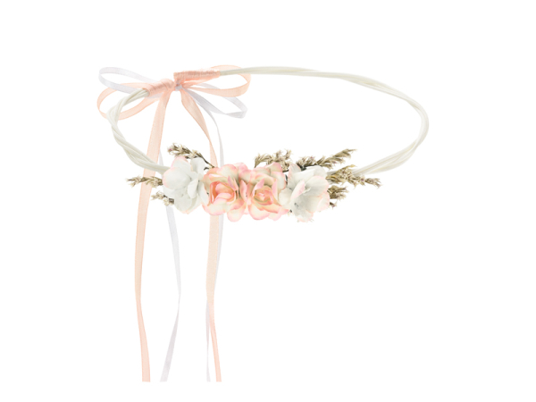 Flower crown, light peach, 18cm