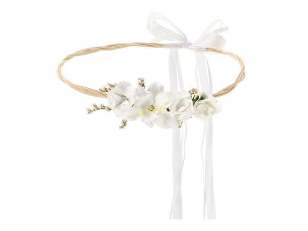 Flower crown, white, 18cm