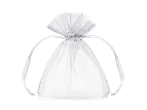 Organza pouches, white, 10cm (1 pkt / 10 pc.)