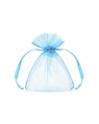 Organza pouches, sky-blue, 10cm (1 pkt / 10 pc.)