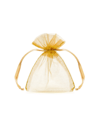 Organza pouches, gold, 10cm (1 pkt / 10 pc.)