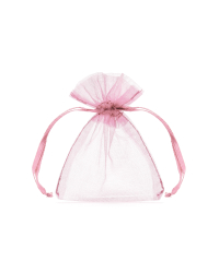 Organza pouches, pink, 10cm (1 pkt / 10 pc.)
