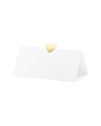 Place cards - Heart, gold, 10x5cm (1 pkt / 10 pc.)