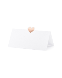 Place cards - Heart, rose gold, 10x5cm (1 pkt / 10 pc.)