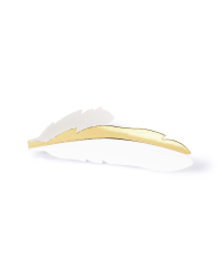 Place cards - Feathers, gold, 10.5x3cm (1 pkt / 10 pc.)