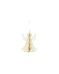 Paper decoration honeycomb Angel, ivory, 15 cm