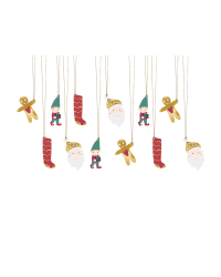 Gift tags Santa, mix (1 pkt / 12 pc.)