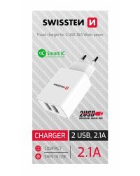 Swissten Smart Travel Charger Адаптер 2x USB 2.1A
