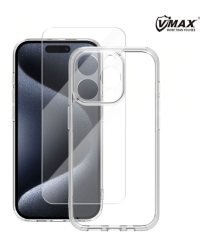 Vmax Set Back Case Защитный Чехол + Tempered Glass Защитное стекло 2,5D для Apple iPhone 16 Pro