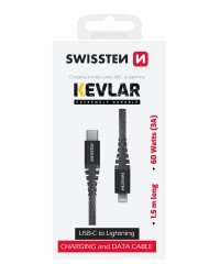 Swissten Kevlar Провод USB-C / Lightning 1.5m / 60w