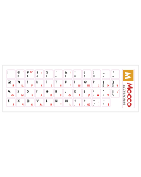 Mocco Наклейки для Клавиатуры ENG / RU С Водостойким Ламинатом Черные / Красные (Белый фон)