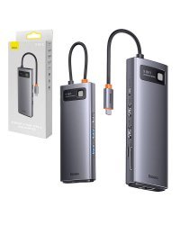 Baseus Metal Gleam Series 9in1 Hub / USB-C 2 порта USB 3.0 / 2 порта HDMI / USB 2.0 / USB-C PD / Ethernet RJ45 / microSD/SD