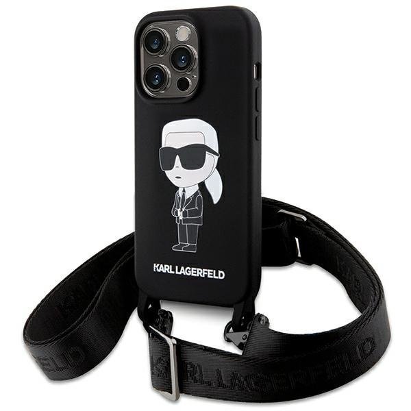 Karl Lagerfeld Crossbody Silicone Ikonik Back Case Защитный Чехол для Apple iPhone 15 Pro