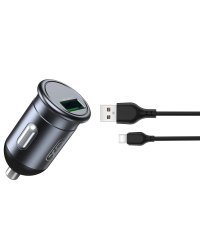 XO CC46 Автомобильное зарядное устройство QC 3.0 18W 1x USB + USB-C Кабель