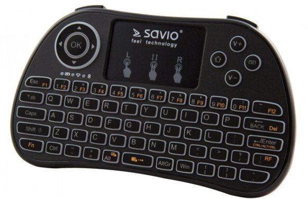 Savio KW-01 Беспроводная Клавиатура PC / PS4 / XBOX / Smart TV / Android + Тачпад Черная