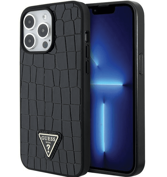 Guess Croco Triangle Logo Защитный Чехол для Apple iPhone 15 Pro Max