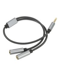 RoGer SP35Y Аудио адаптер / делитель 2x 3.5mm stereo + microphone / 4 pin