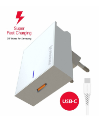Swissten 25W Samsung Super Fast Charging Travel зарядное устройство с кабелем USB-C - USB-C 1.2 м
