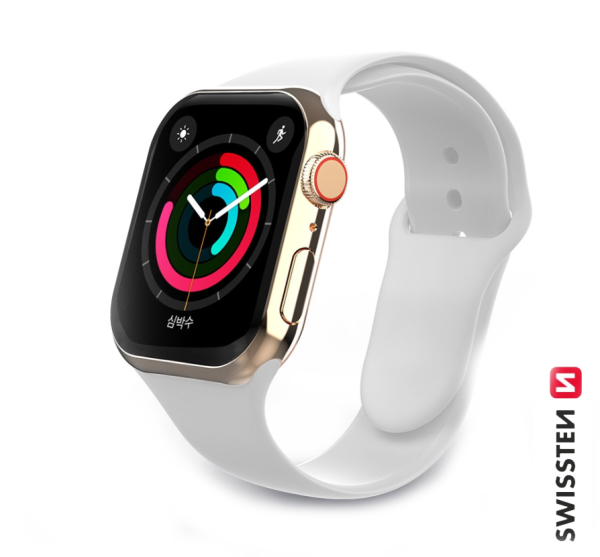 Swissten Cиликоновый Pемешок для Apple Watch 1/2/3/4/5/6 / SE / 38 мм / 40 мм / белая