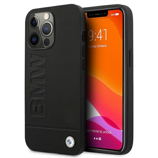 BMW BMHCP13XSLLBK Back Case Кожанный Чехол для телефона Apple iPhone 13 Pro Max