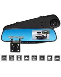 RoGer 2in1 Автомобильный видеорегистратор с зеркалом и задней камерой / Full HD / 170' / G-Sensor / MicroSD / LCD 4.3''