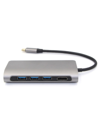 RoGer USB-C HUB 8in1 с USB-C PD / USB 3.0 x2 / RJ45 / HDMI / SD / TF картридер