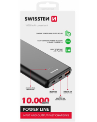 Swissten Line Power Bank Переносная зарядная батарея USB / USB-C / Micro USB / 20W / 10000 mAh